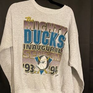Vintage Mighty Ducks NHL Sweater. 1993 Inaugural Season. Size Large. No Tag.